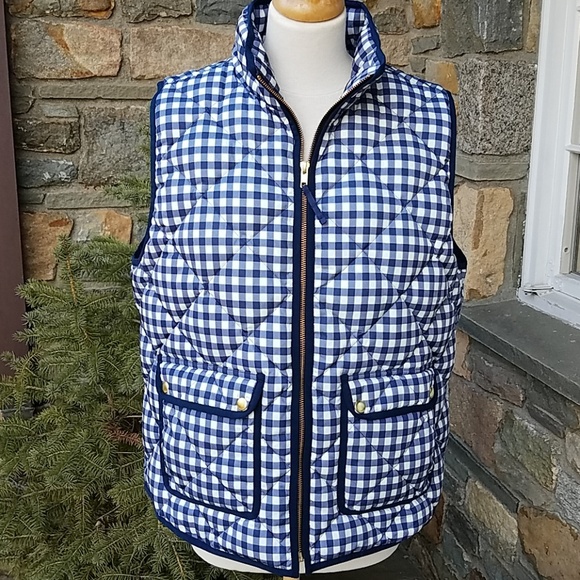 J. Crew Jackets & Blazers - J.Crew gingham down excursion vest